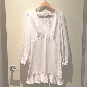 Express white ruffly dress